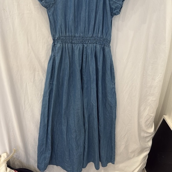 GAP puff sleeve denim v neck midi dress, NWT sz XS - Picture 7 of 7